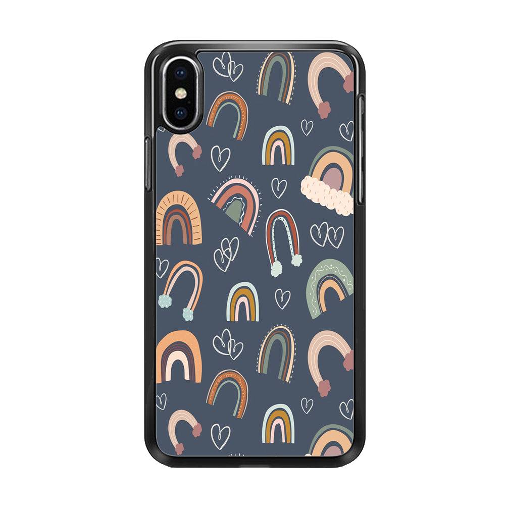 Rainbow Aesthetic Navy iPhone X Case