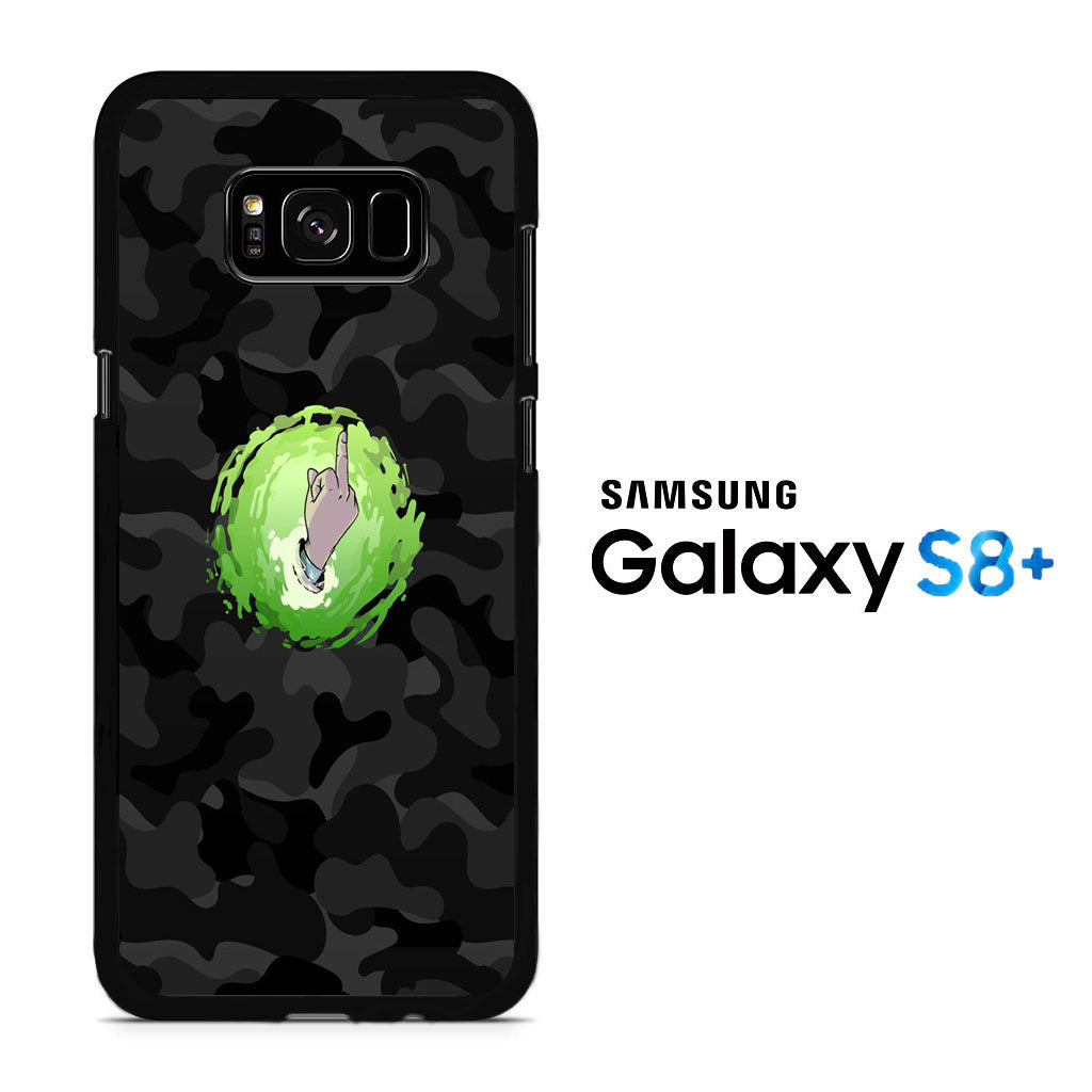 Rick And Morty Middle Finger Camo Samsung Galaxy S8 Plus Case