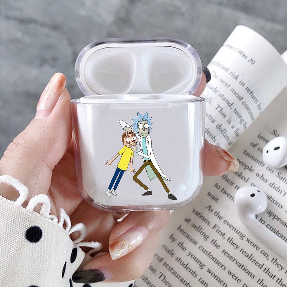 Rick and Morty Glared Protective Clear Case Cover For Apple Airpods