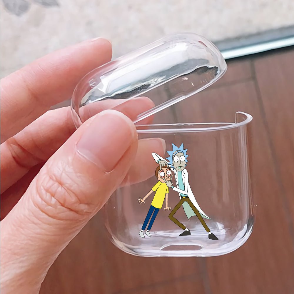 Rick and Morty Glared Protective Clear Case Cover For Apple Airpods