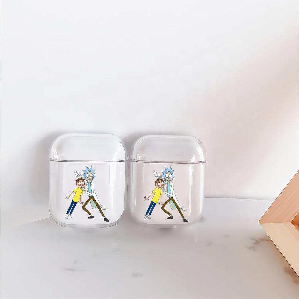 Rick and Morty Glared Protective Clear Case Cover For Apple Airpods