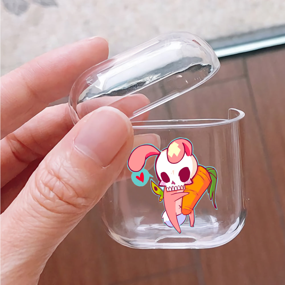 Skull Rabbit With Carrot Protective Clear Case Cover For Apple Airpods