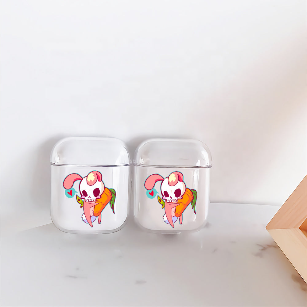 Skull Rabbit With Carrot Protective Clear Case Cover For Apple Airpods