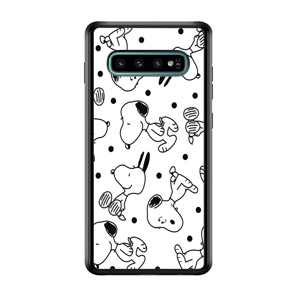 Snoopy In White Samsung Galaxy S10 Case
