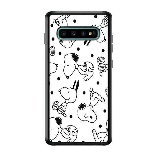 Snoopy In White Samsung Galaxy S10 Case
