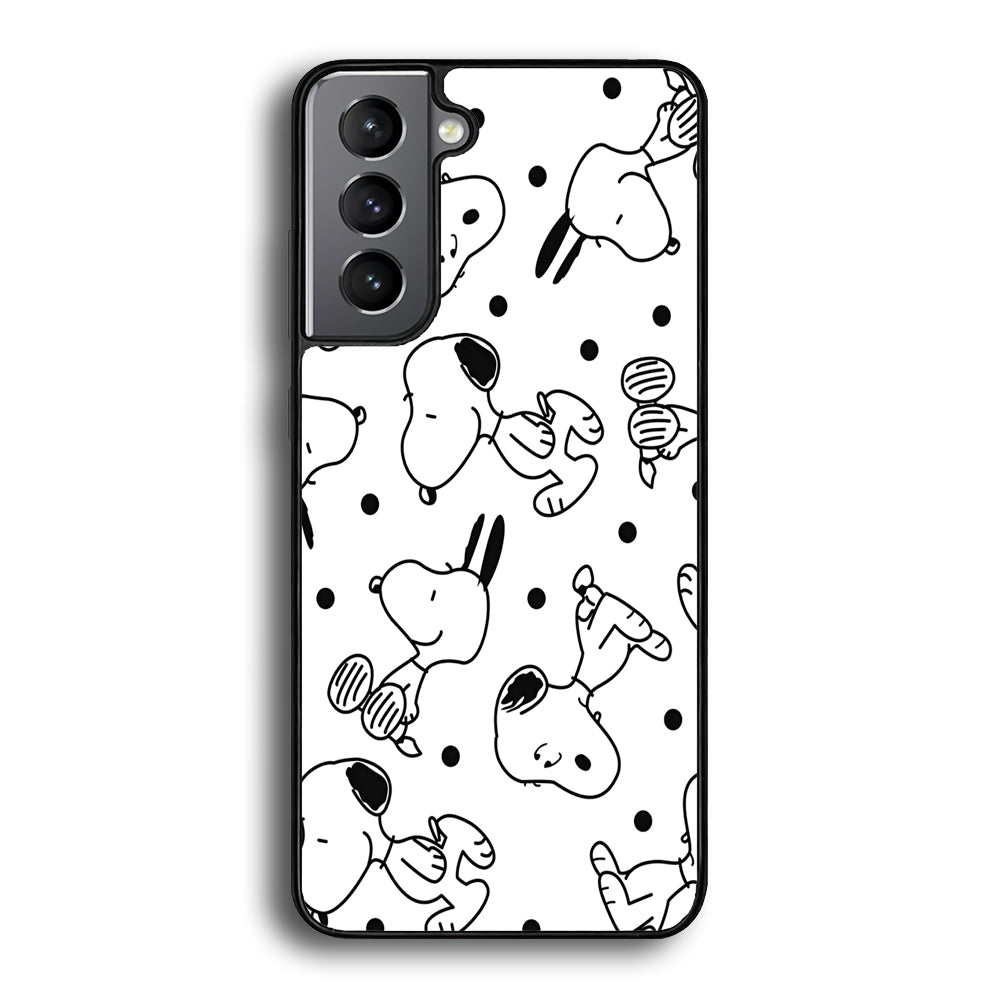 Snoopy In White Samsung Galaxy S21 Plus Case - Ezzystore