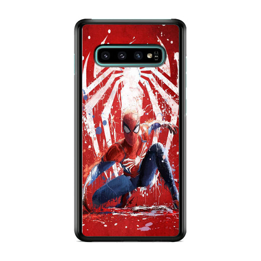 Spiderman Red Paint Art Samsung Galaxy S10 Case