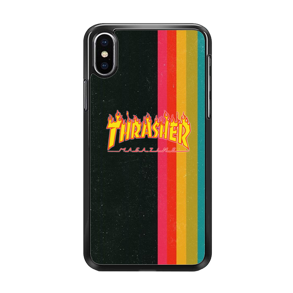 Thrasher Dim Grey Filter Rainbow Pain iPhone Xs Max Case - Ezzystore