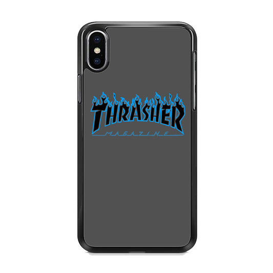 Thrasher Deeph Royal Grey Blue Fire iPhone X Case - Ezzystore