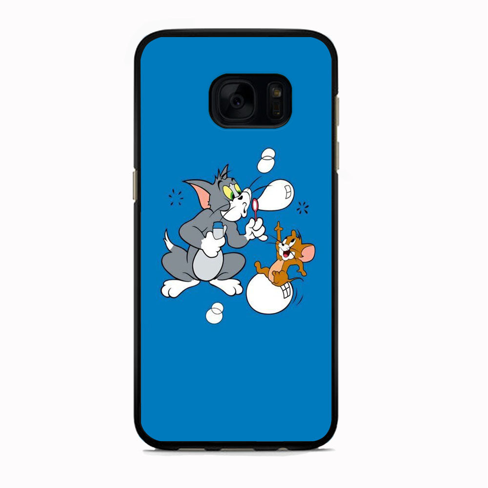 Tom And Jerry Blue Ballon Soap Samsung Galaxy S7 Edge Case