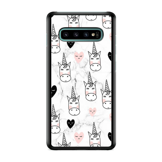 Unicorn Marble White Samsung Galaxy S10 Case - ezzyst