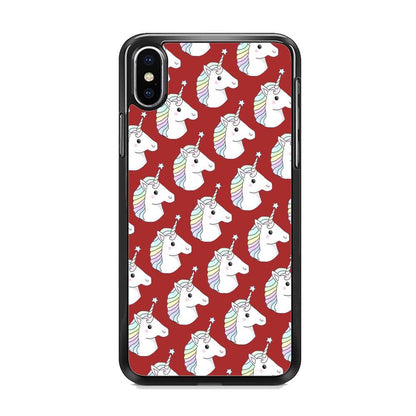 Unicorn Maroon Doodle iPhone Xs Max Case - ezzyst