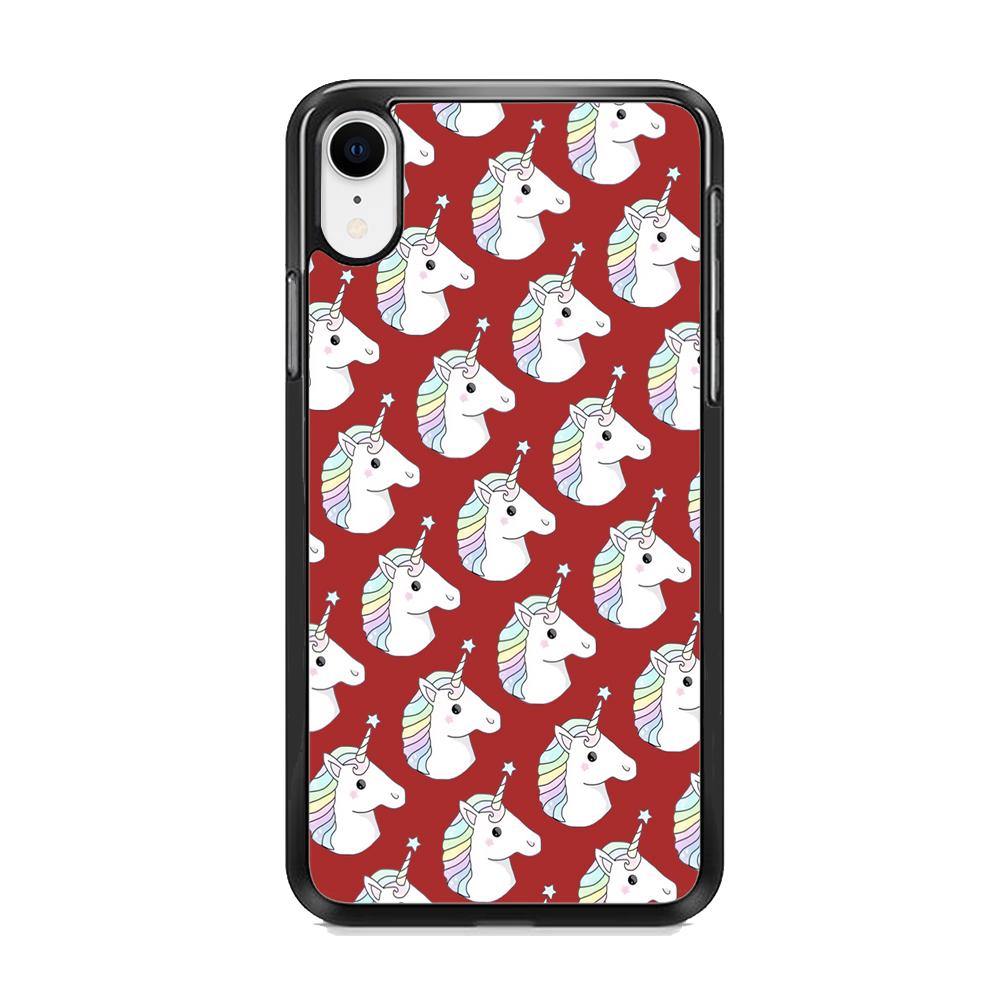 Unicorn Maroon Doodle iPhone XR Case - ezzyst