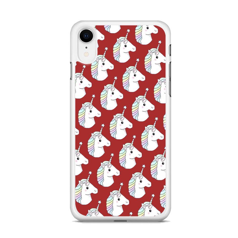 Unicorn Maroon Doodle iPhone XR Case - ezzyst
