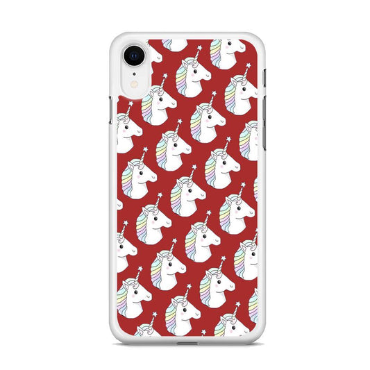 Unicorn Maroon Doodle iPhone XR Case - ezzyst