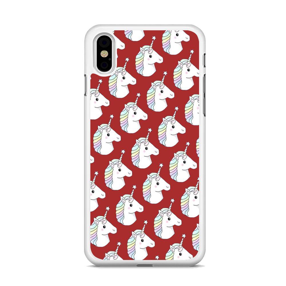 Unicorn Maroon Doodle iPhone Xs Max Case - ezzyst