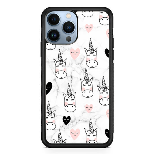 Unicorn Marble White iPhone 13 Pro Case