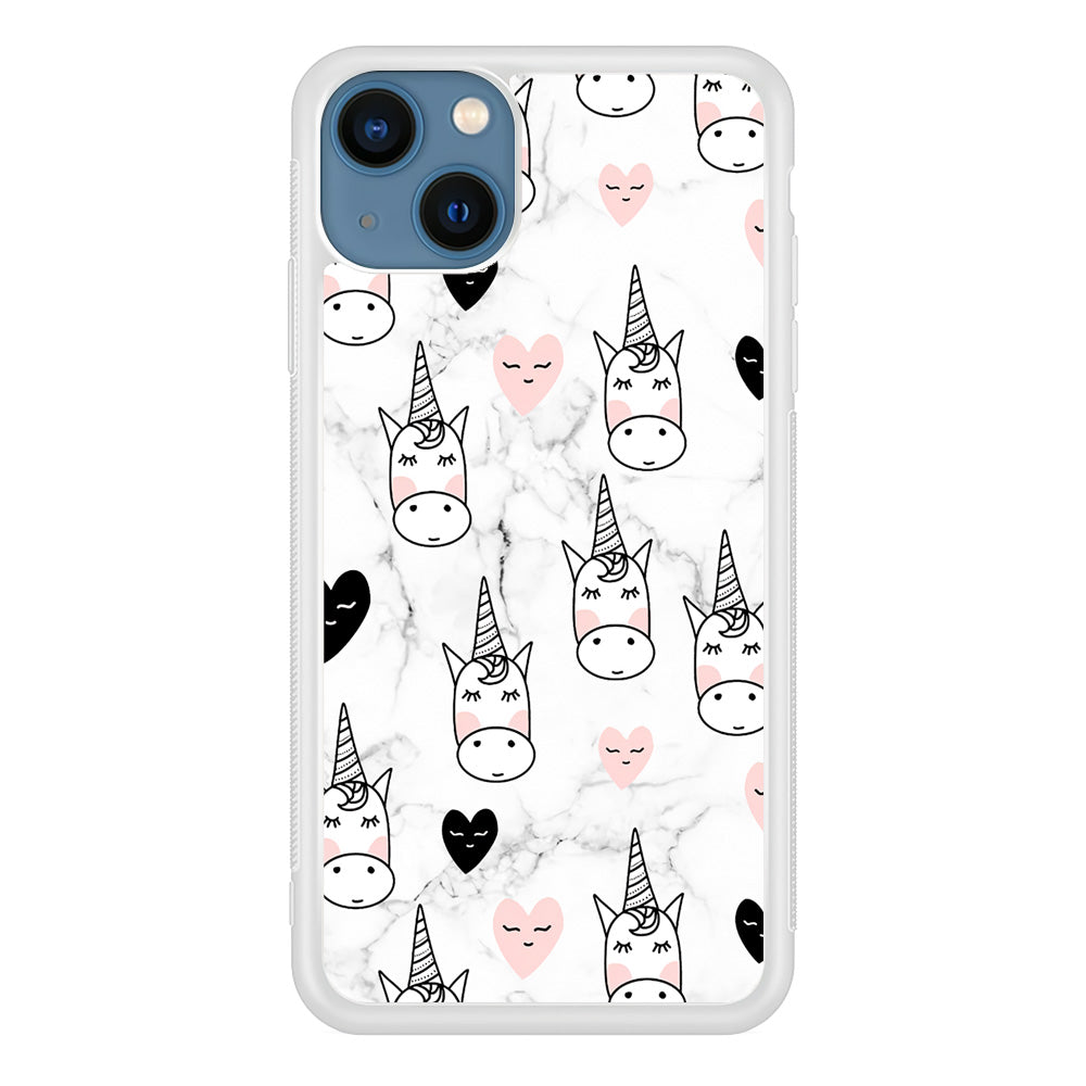 Unicorn Marble White iPhone 13 Case