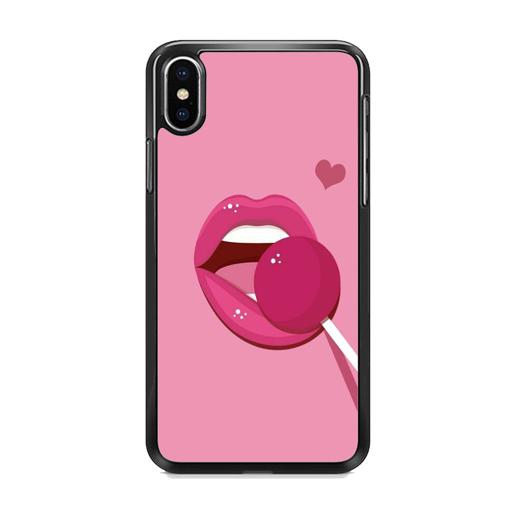Woman Lip And Lolipop Pink iPhone X Case