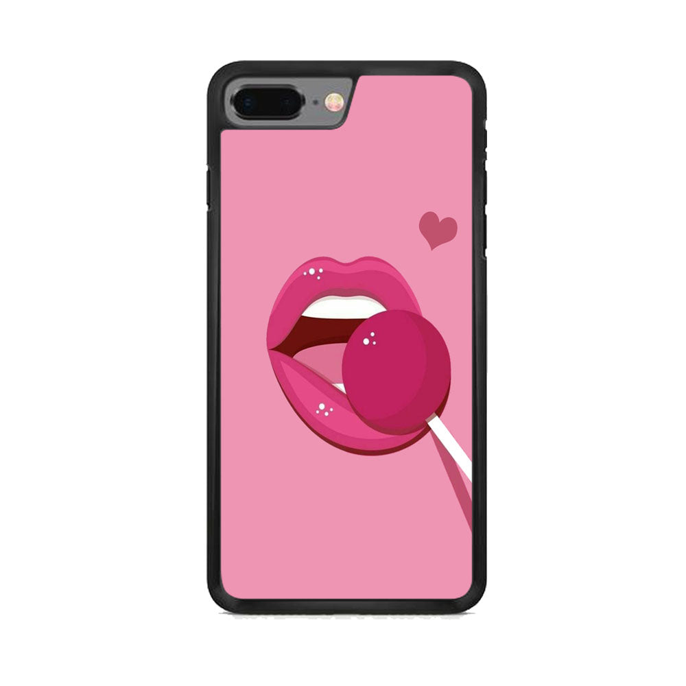 Woman Lip And Lolipop Pink iPhone 8 Plus Case