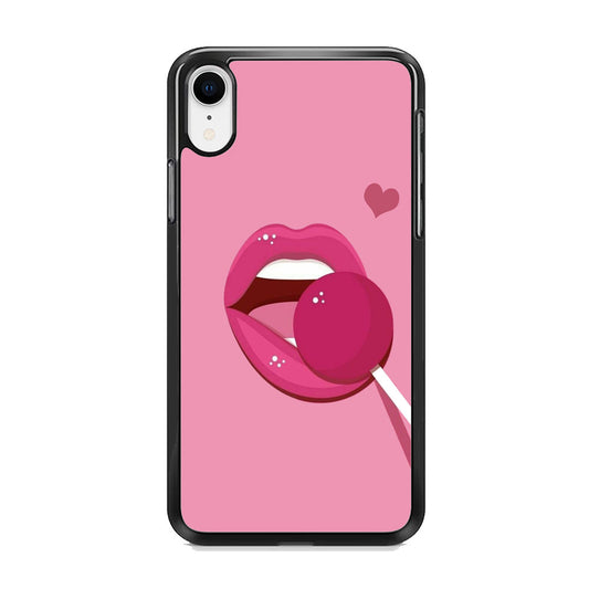 Woman Lip And Lolipop Pink iPhone XR Case